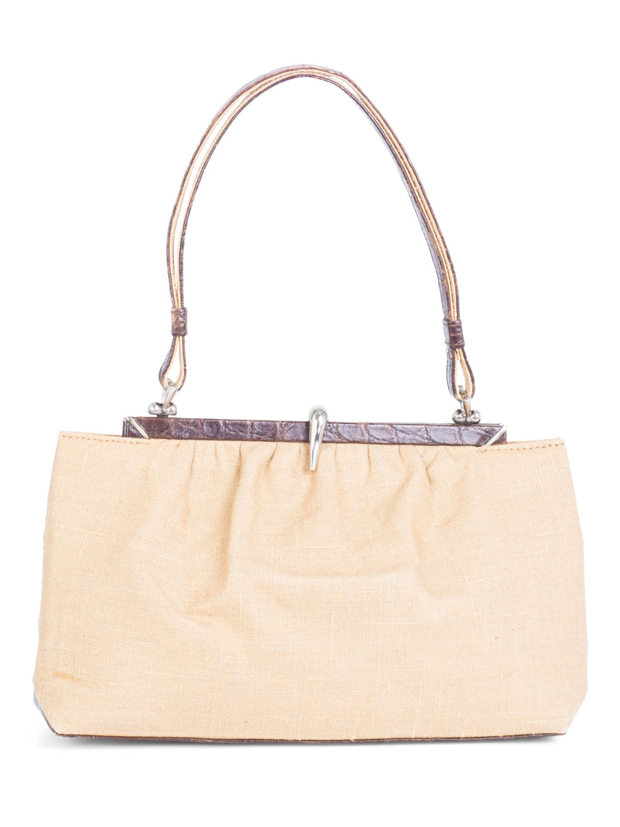 Shopper with embossed logo Woman, Beige