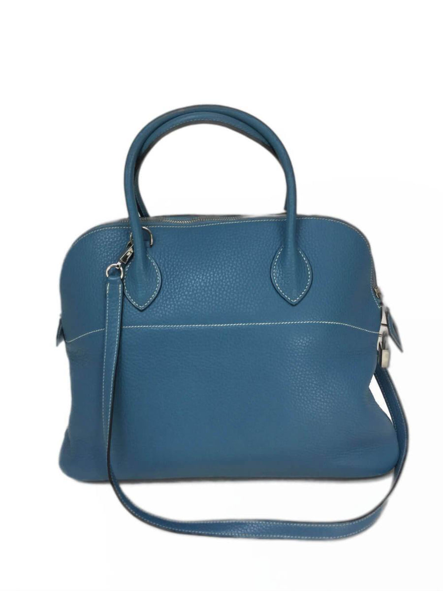 Bolide 35 Blue Jean Clemence Bag Palladium Hardware