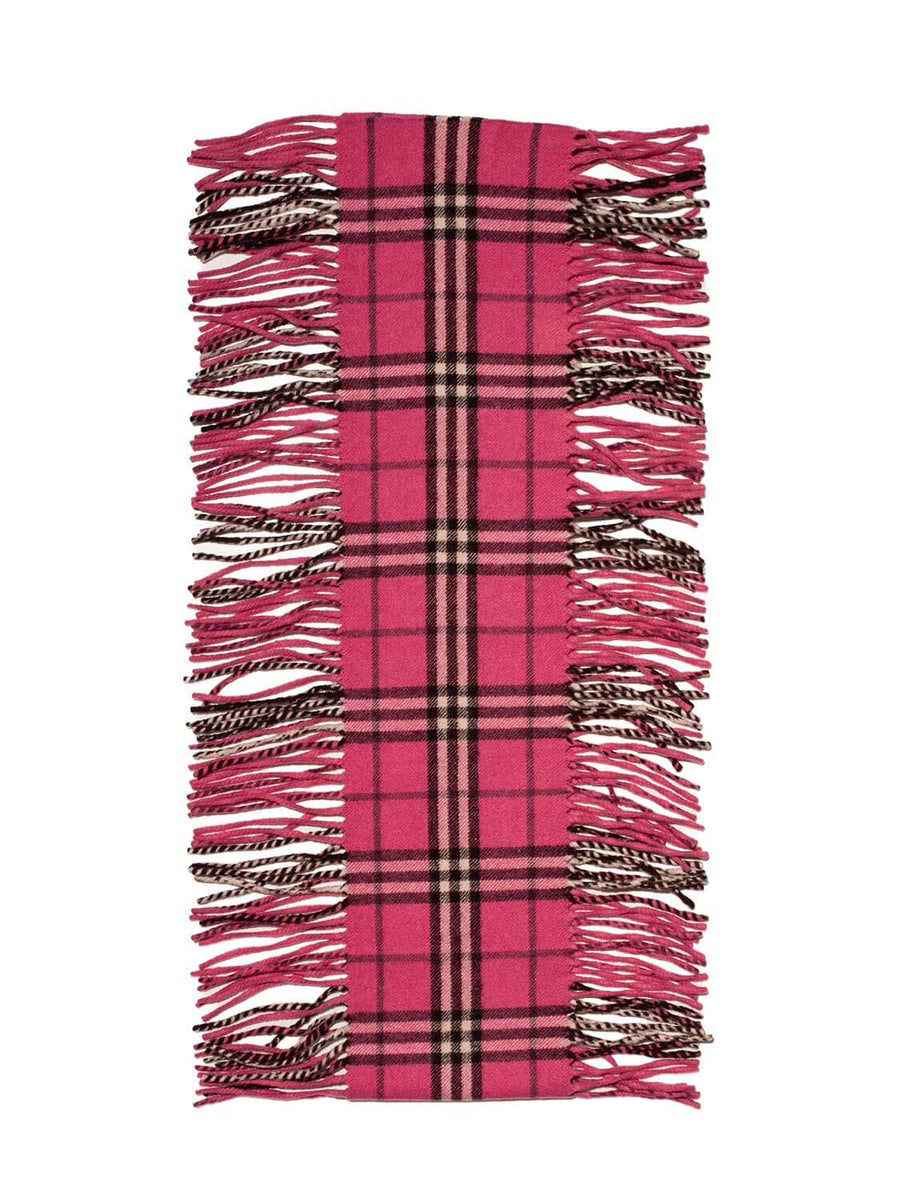 Burberry Double Fringe 100% hot Cashmere Scarf