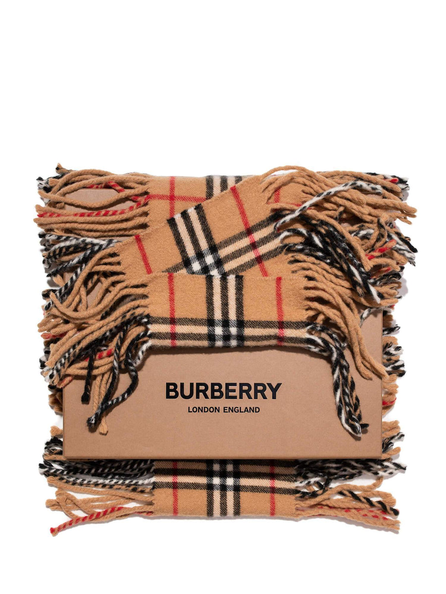 Good Burberry Classic Cashmere Exaggerated Nova Check Fringe Scarf