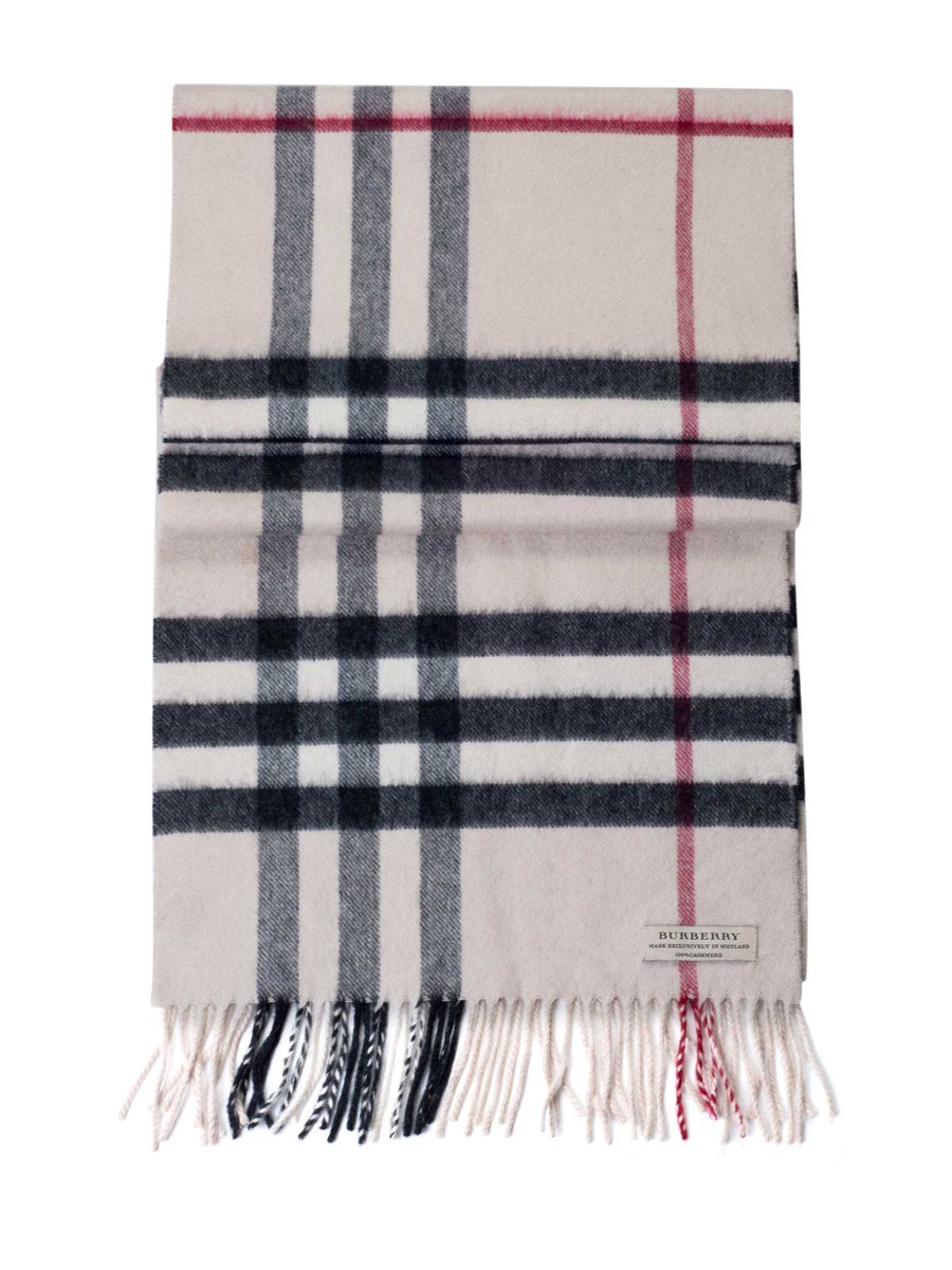 NEW BURBERRY SCARF TARTAN CHEK MERINO WOOL CASHMERE BEIGE SCARF ref.311555  - Joli Closet