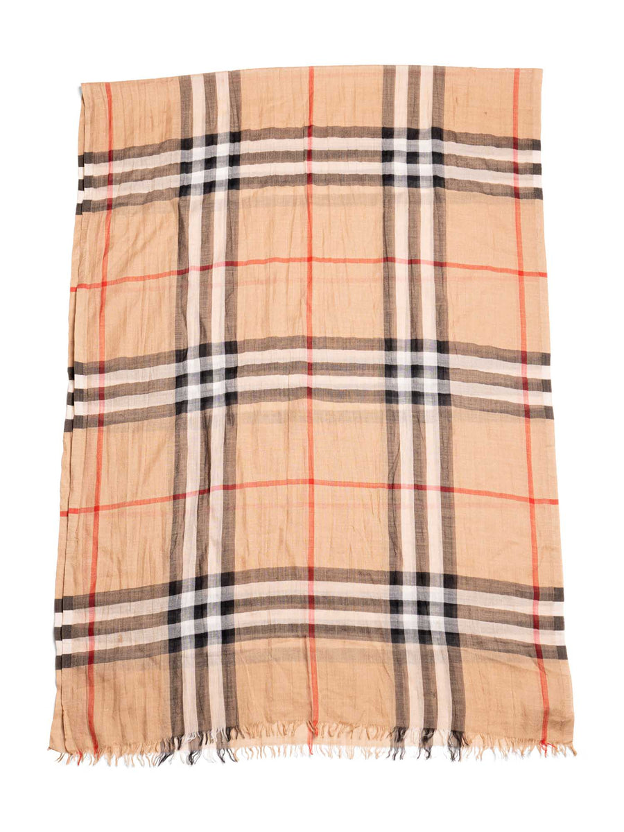 Burberry Brown House Check Silk Scarf — BLOGGER ARMOIRE