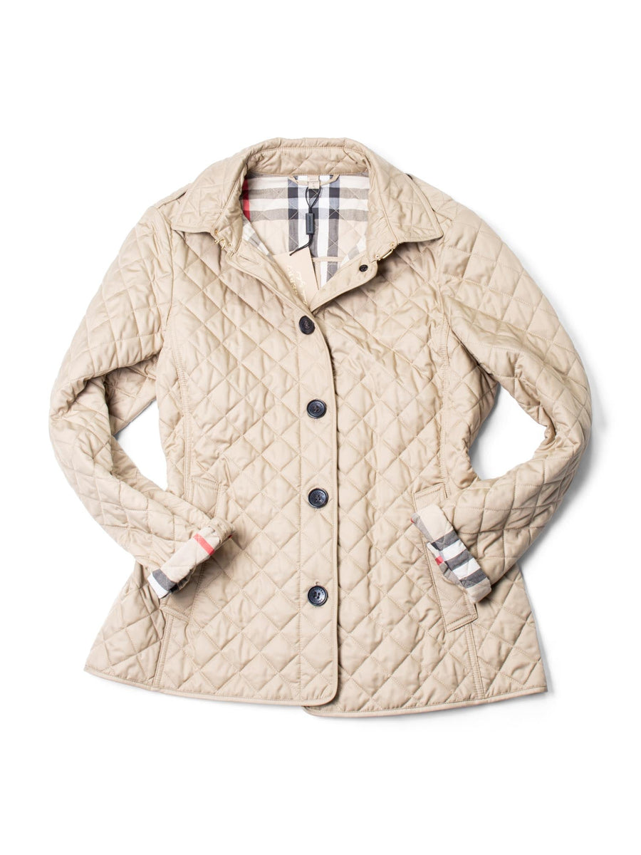 Burberry quilted outlet jacket tan