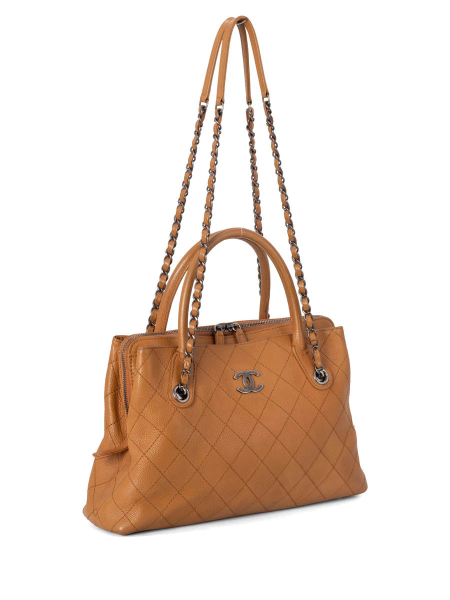 Chanel Brown Caviar CC Tote Small Q6B1RI0F0H001