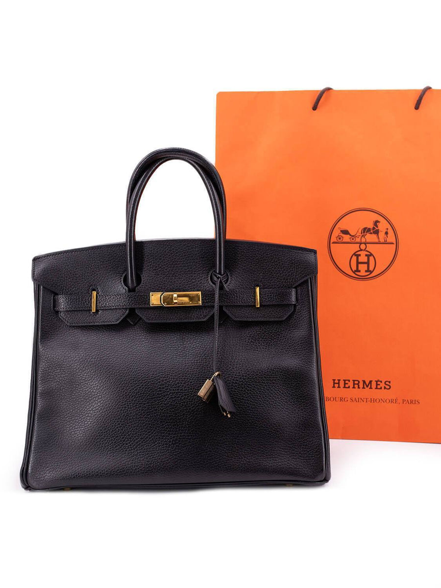 Hermes Ardennes Leather Airport Travel Bag 45 Black