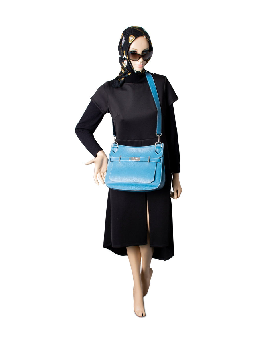 Jypsiere leather handbag Hermès Blue in Leather - 32596137