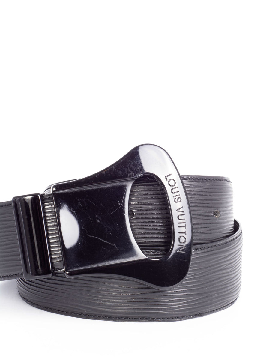 Louis Vuitton Ivory Epi Leather Initiales Buckle Belt 75cm Louis