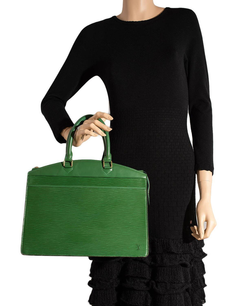 Louis Vuitton Riviera Handbag Epi Leather Brown 12838578