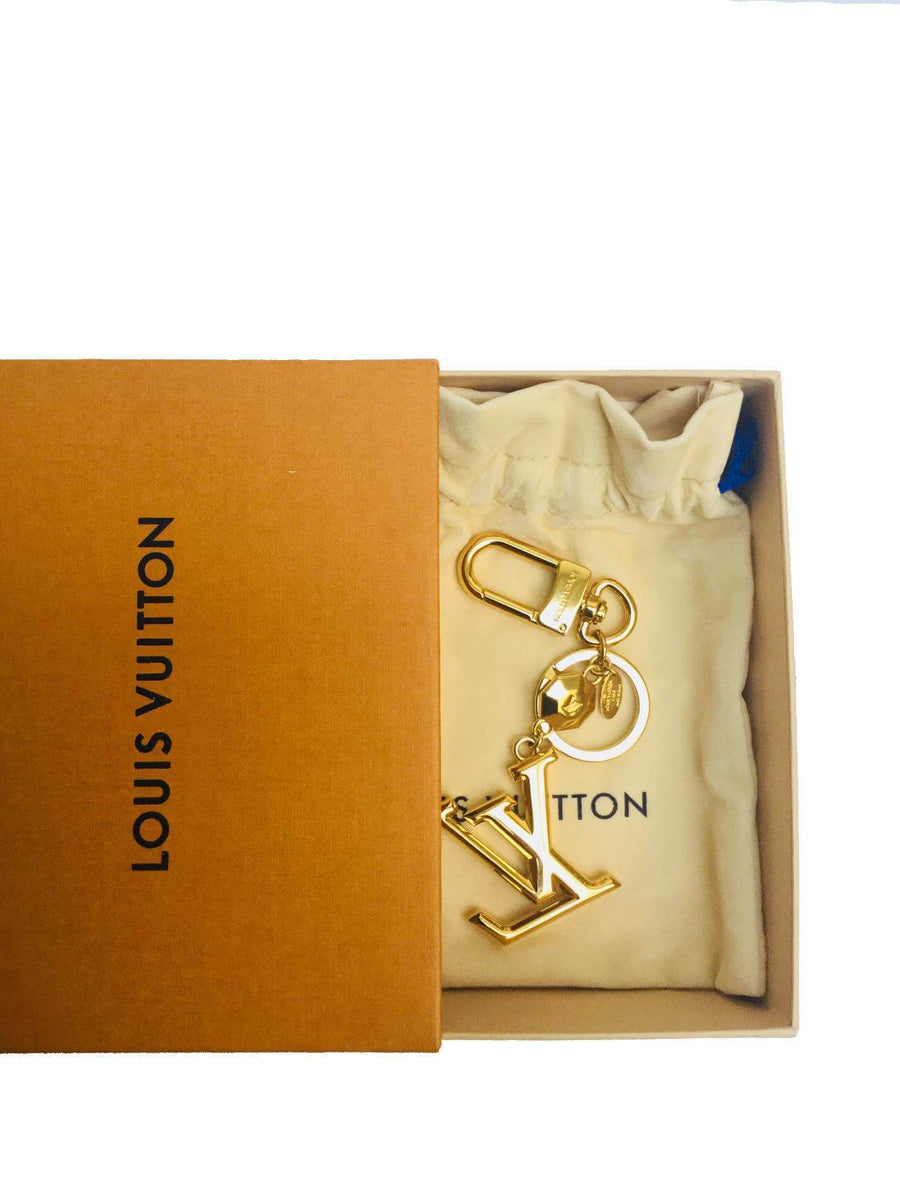 Authentic New Louis Vuitton LV Gold Facettes Bag Charm Key