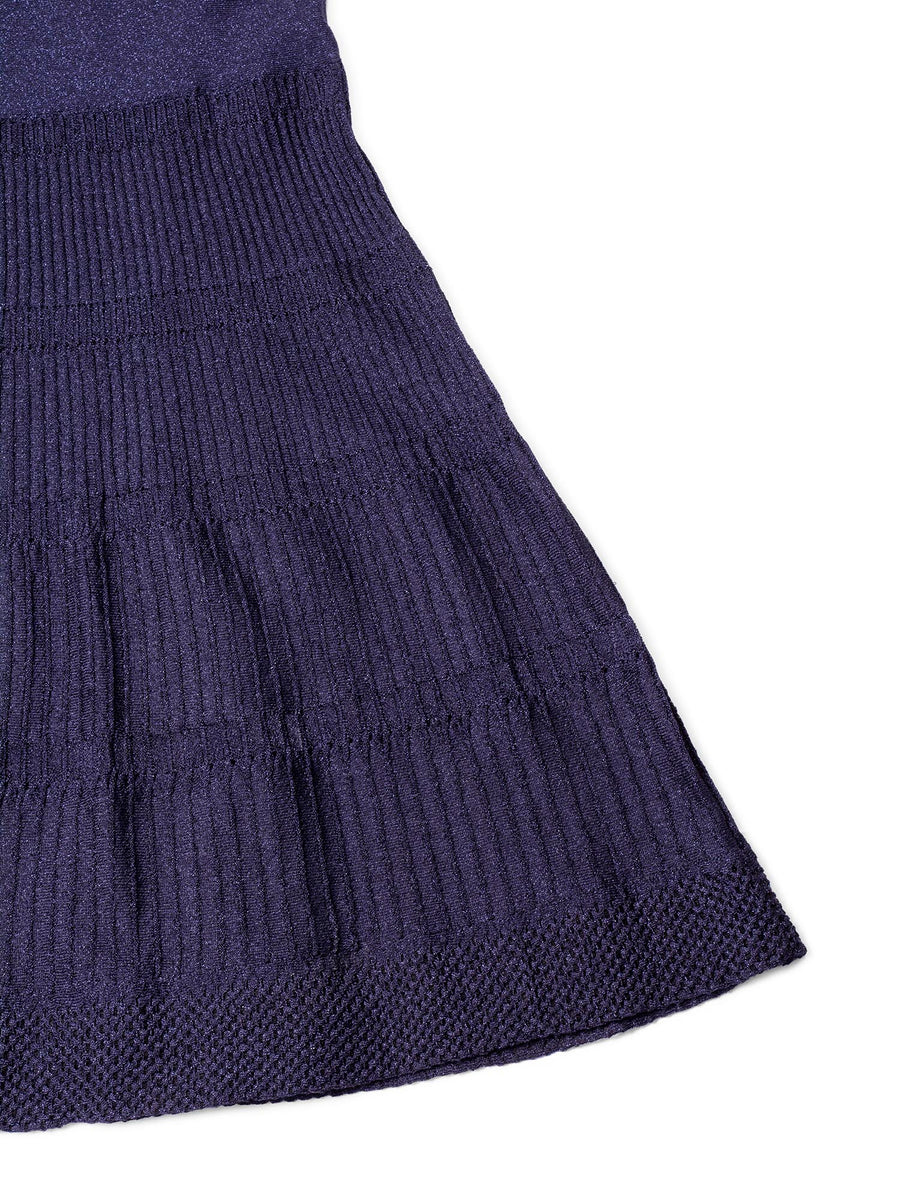 Louis Vuitton Navy Blue Wool Knit Mini Dress