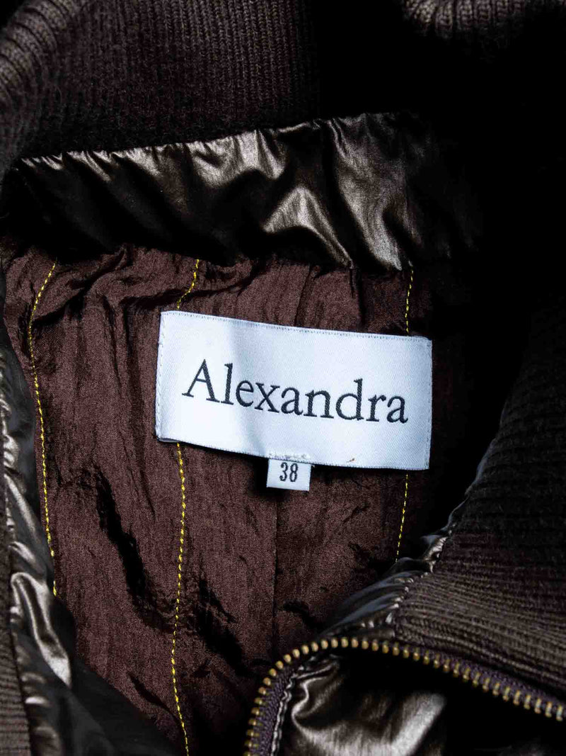 Alexandra Fox Fur Winter Belted Parka Coat Brown-designer resale