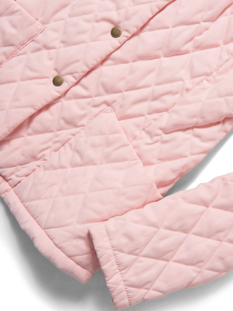 Barbour Logo Quilted Utility Jacket Light Pink-designer resale