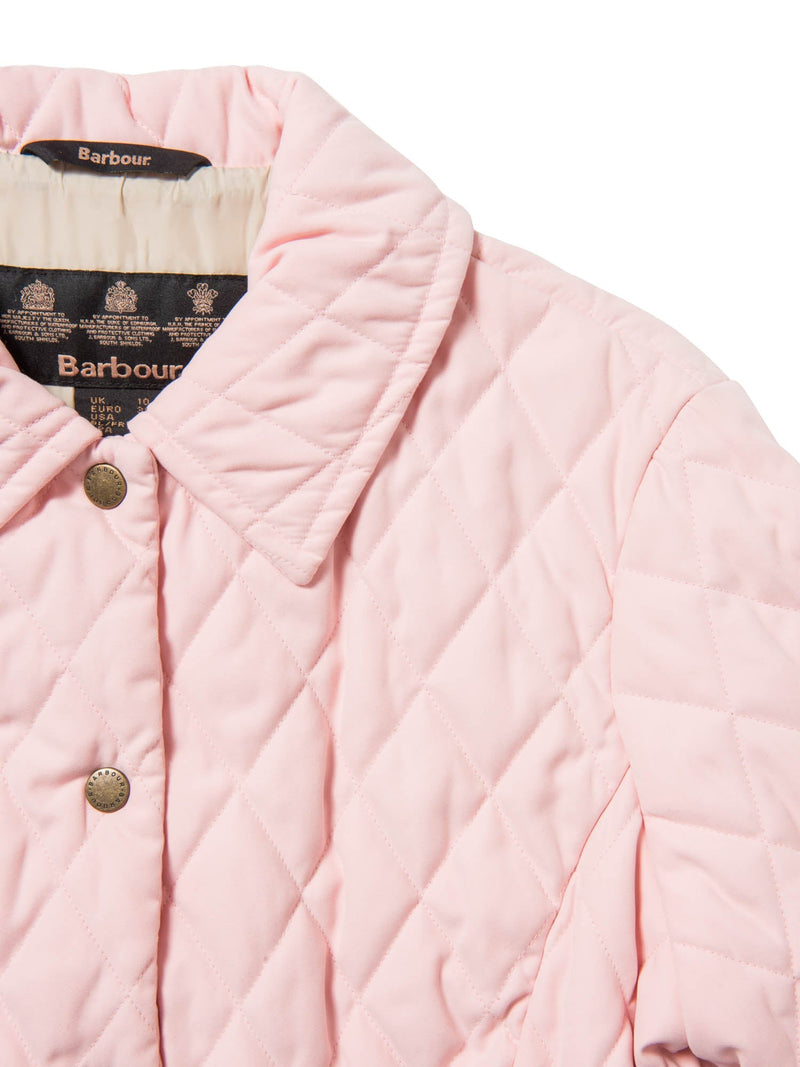 Barbour Logo Quilted Utility Jacket Light Pink-designer resale