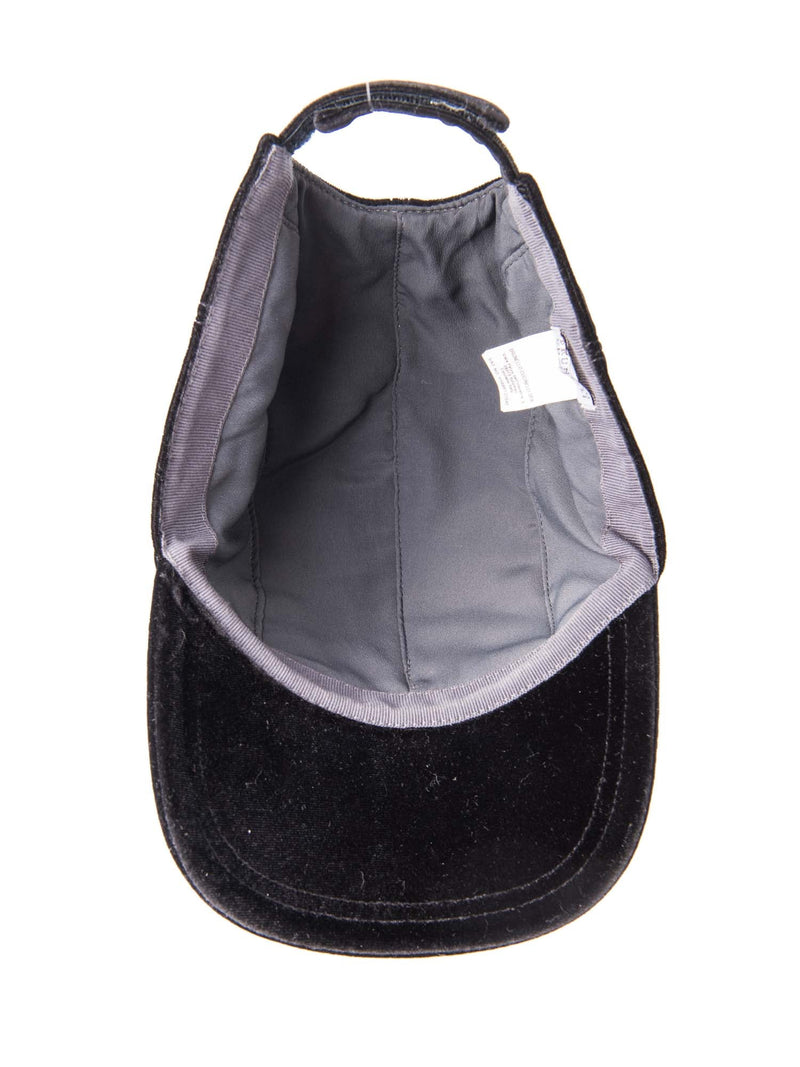 Brunello Cucinelli Velvet Monili Hat Black-designer resale