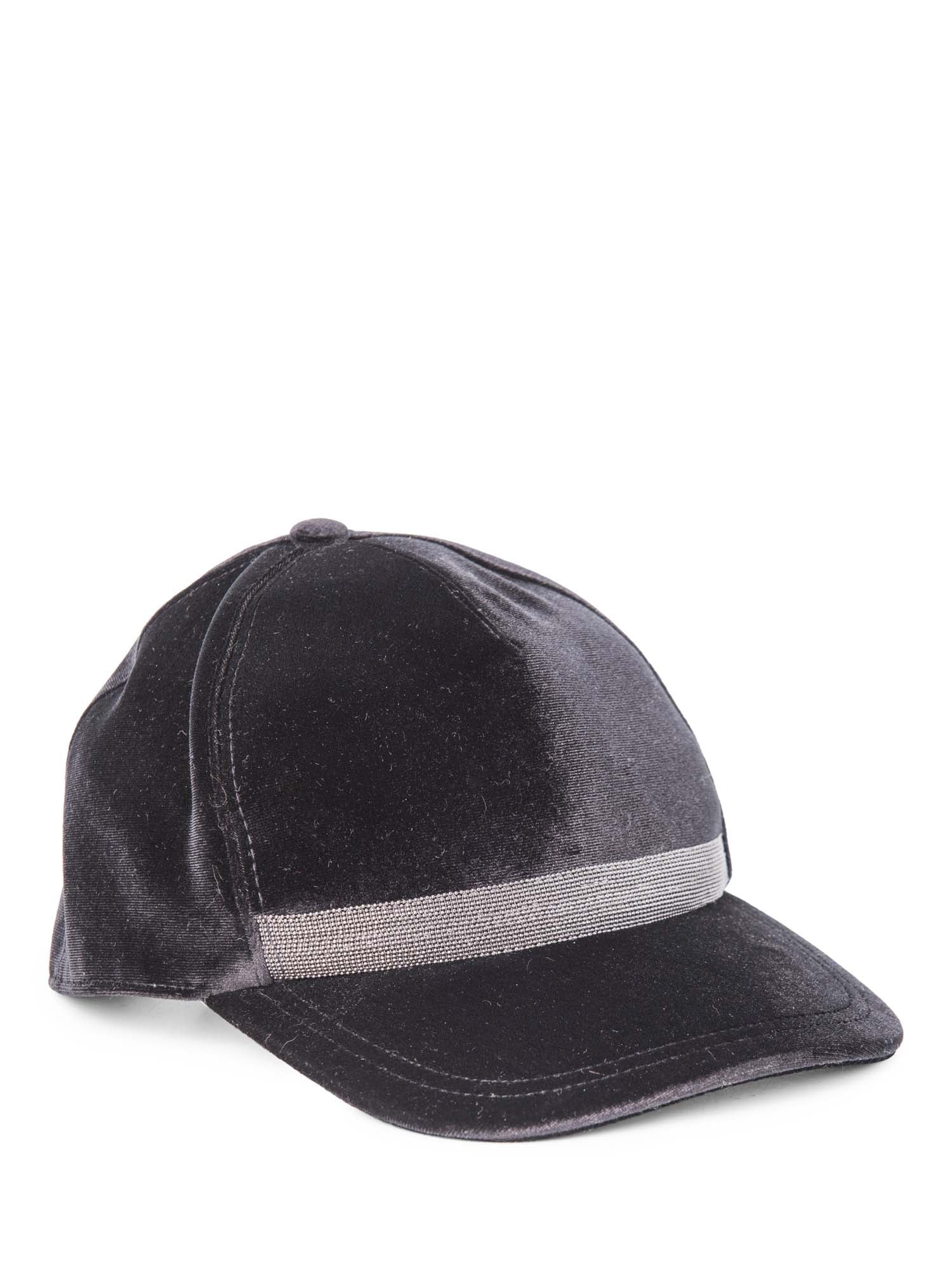 Brunello Cucinelli Velvet Monili Hat Black-designer resale