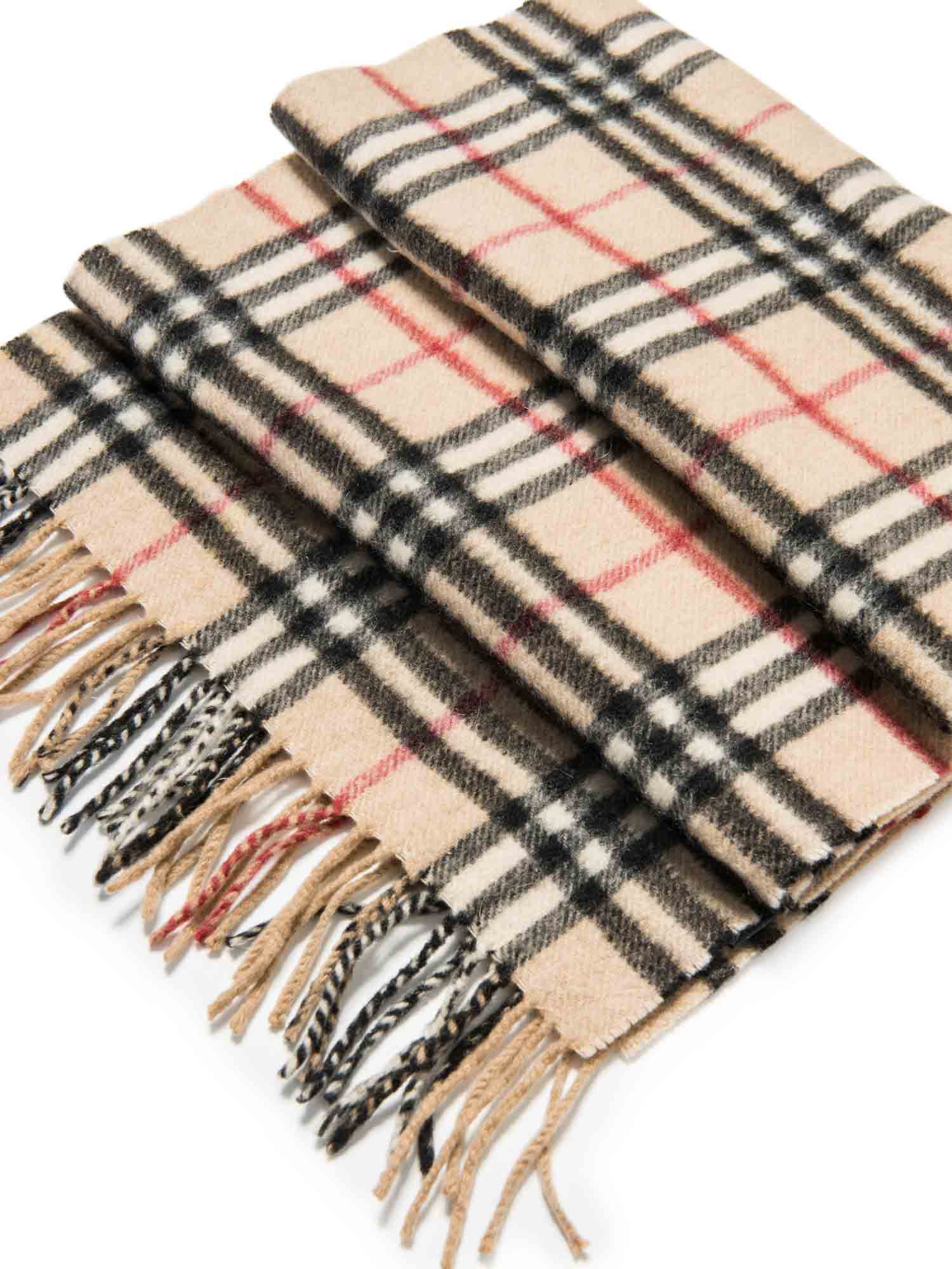 Burberry Cashmere House Check Fringe Scarf Brown-designer resale