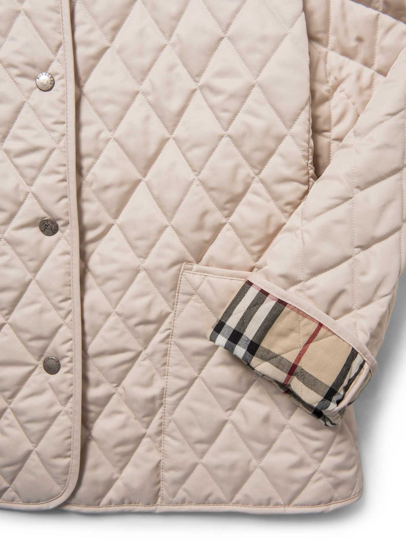 Burberry Check Lined Quilted Utility Jacket Beige