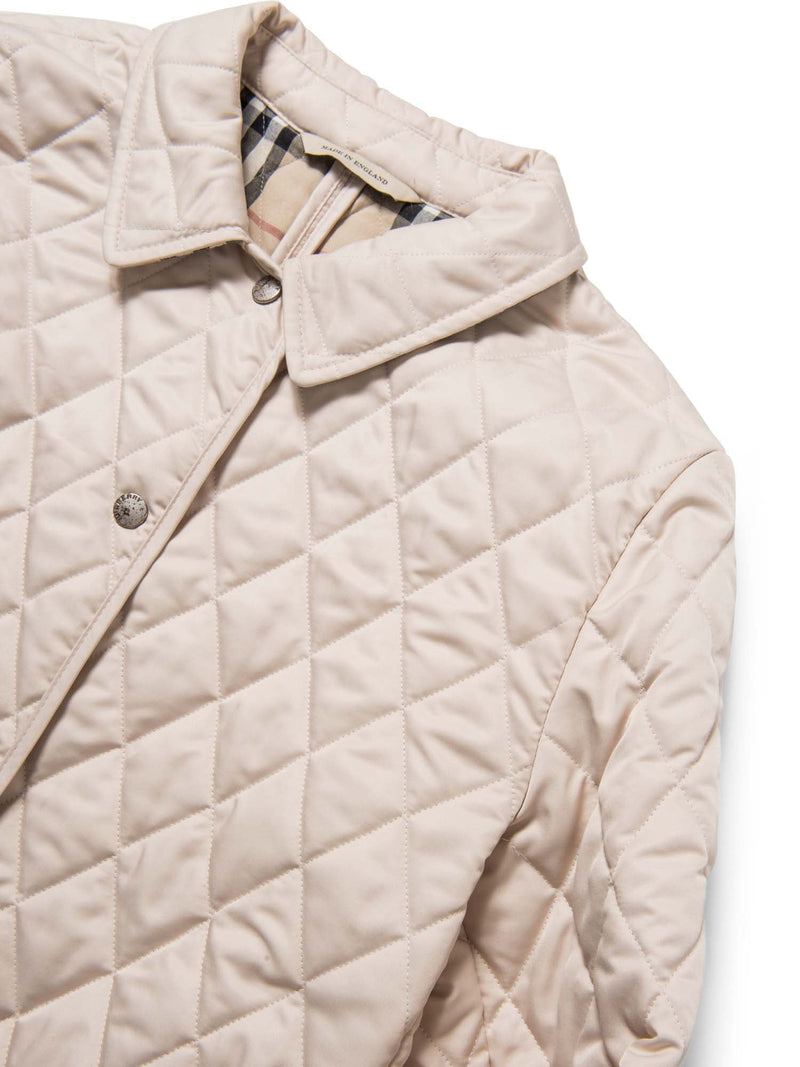 Burberry Check Lined Quilted Utility Jacket Beige-designer resale