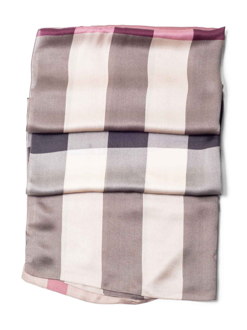 Burberry Check Silk Scarf Multicolor-designer resale