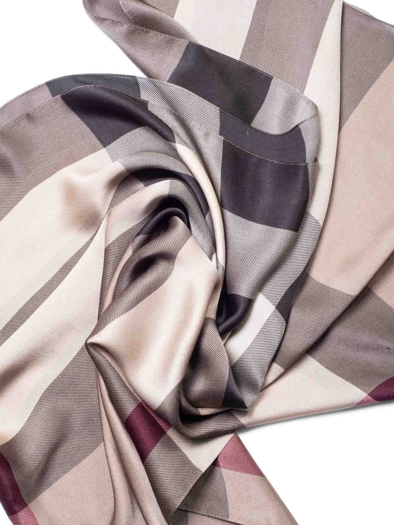 Burberry Check Silk Scarf Multicolor-designer resale