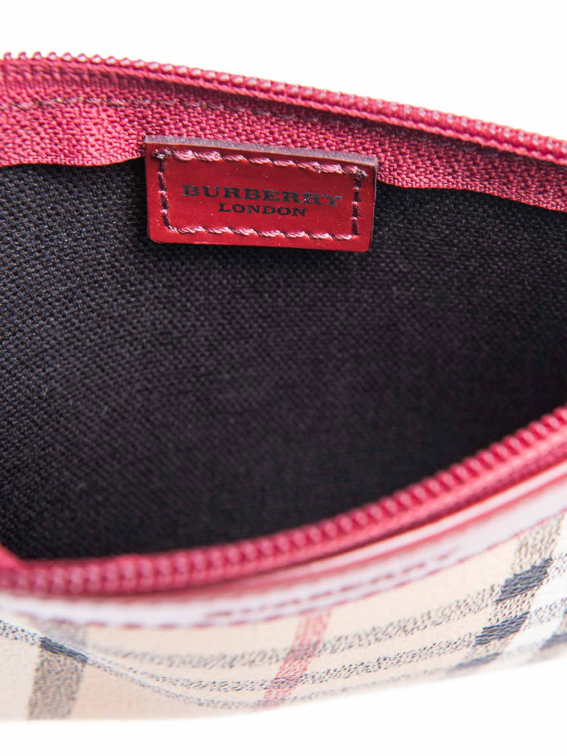 Burberry Logo Haymarket Check Wristlet Bag Beige Red-designer resale