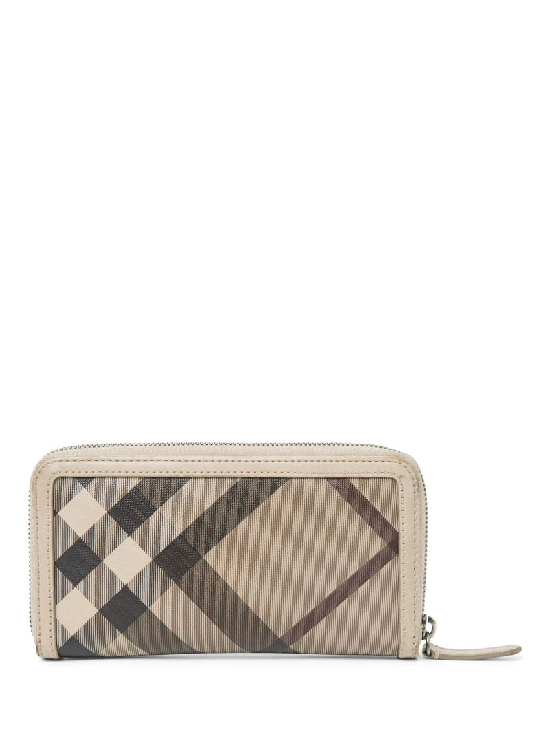 Burberry Nova Check Canvas Long Travel Wallet Beige-designer resale