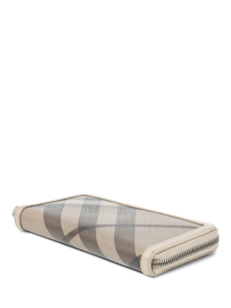 Burberry Nova Check Canvas Long Travel Wallet Beige-designer resale