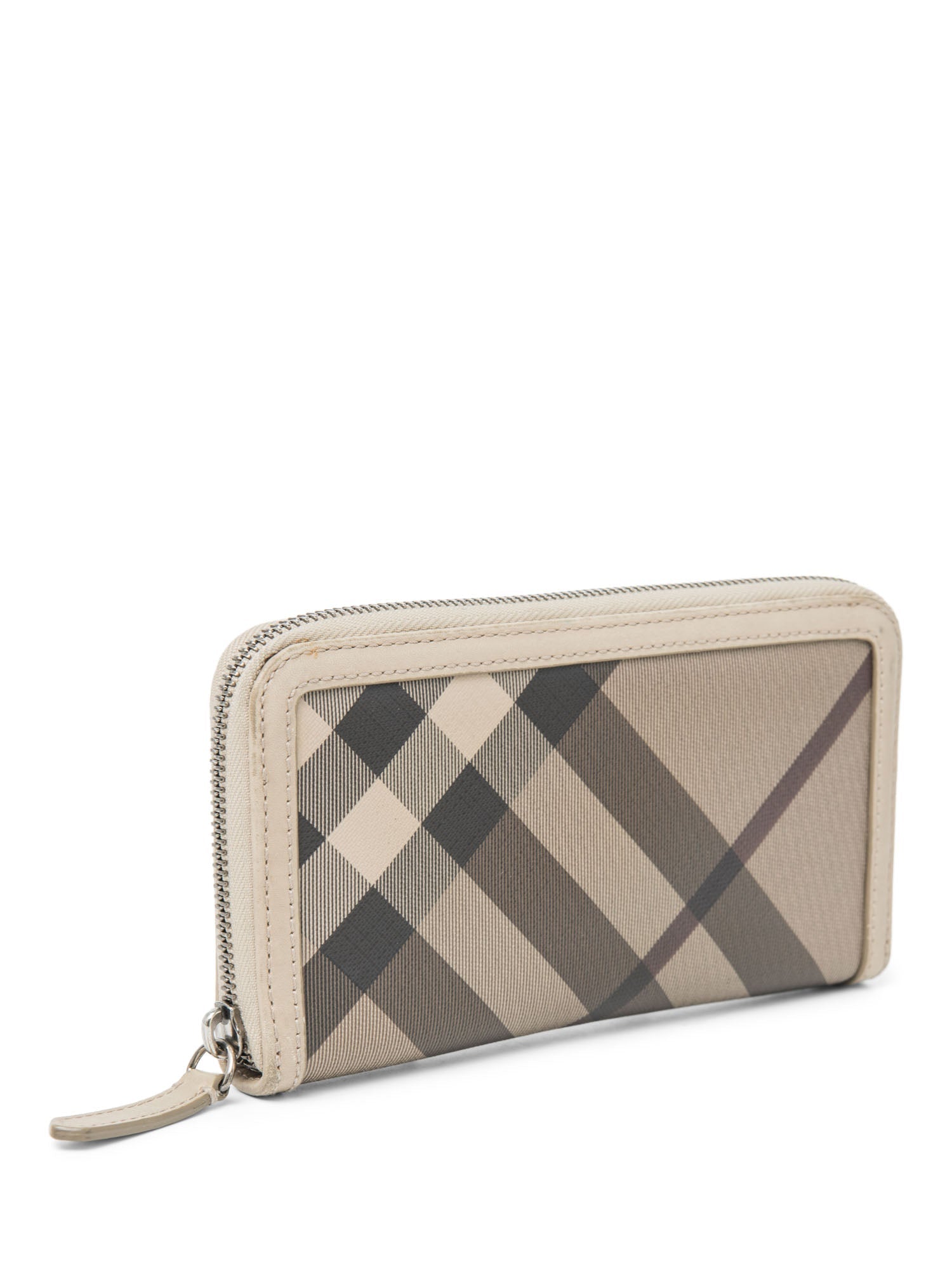 Burberry Nova Check Canvas Long Travel Wallet Beige-designer resale