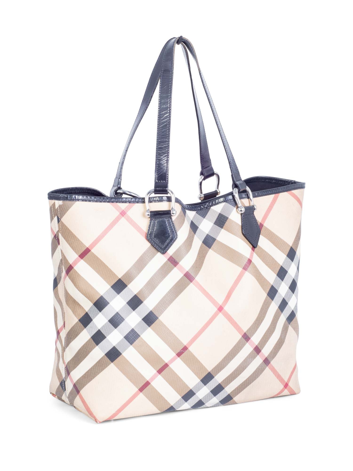 Burberry Nova Check Canvas Neverfull Tote Beige Black-designer resale