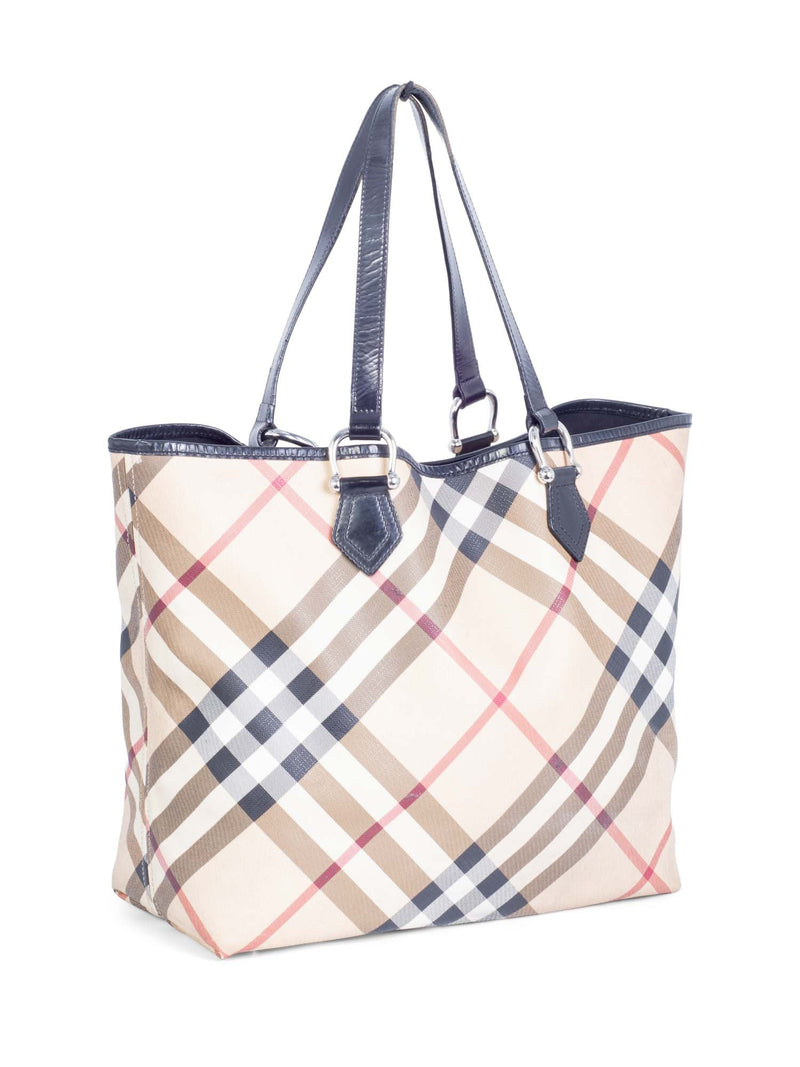 Burberry Nova Check Canvas Neverfull Tote Beige Black