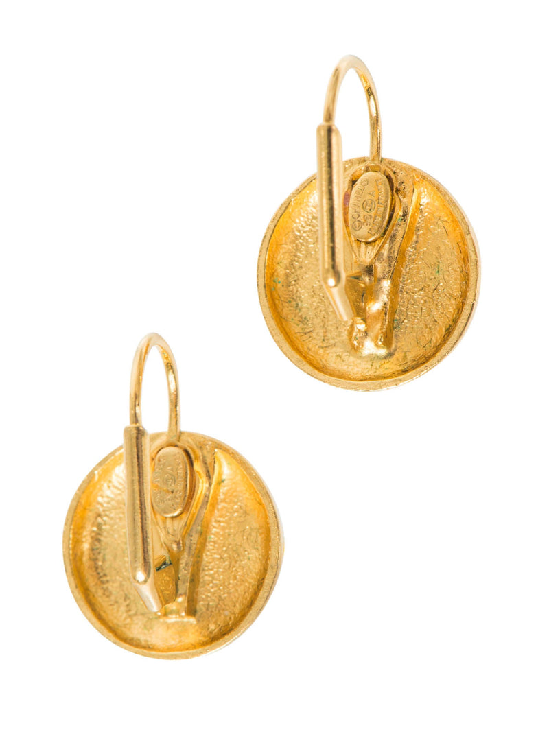 CHANEL CC Logo 24K Gold Plated Earrings-designer resale