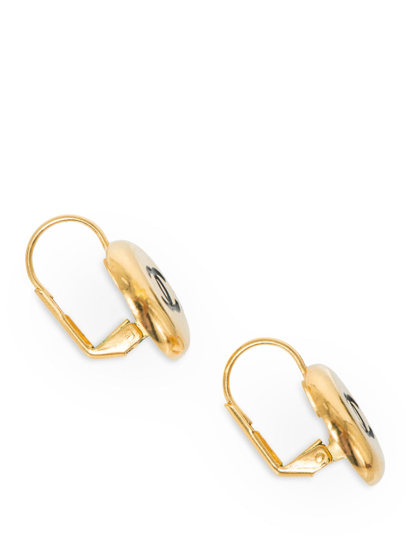 CHANEL CC Logo 24K Gold Plated Earrings-designer resale