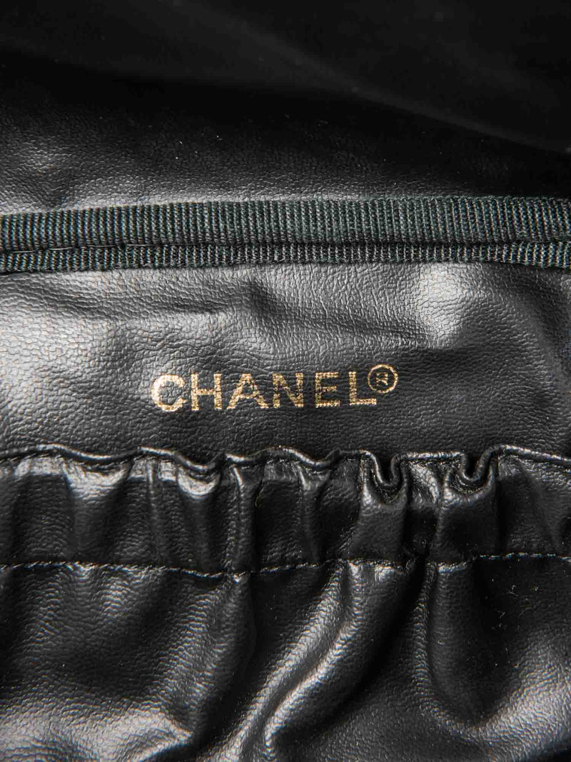 CHANEL CC Logo Caviar Leather Top Handle Vanity Bag Black-designer resale