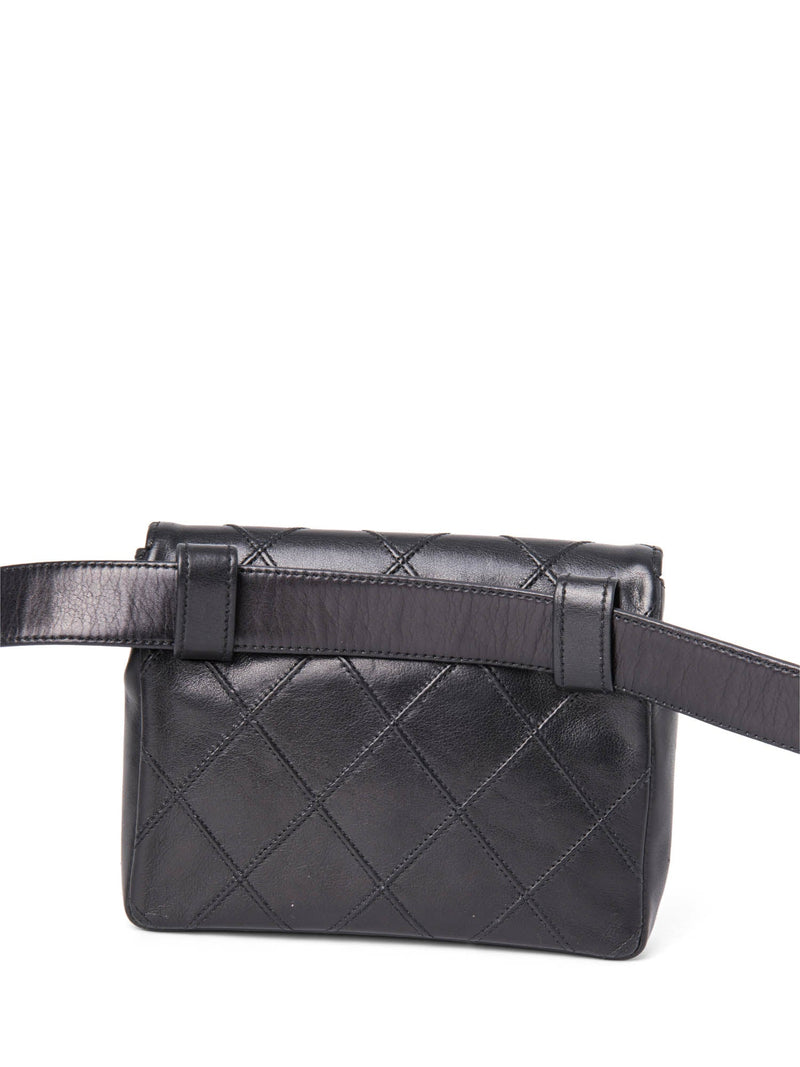 CHANEL CC Logo Quilted Leather Flap Belt Bag Black-designer resale