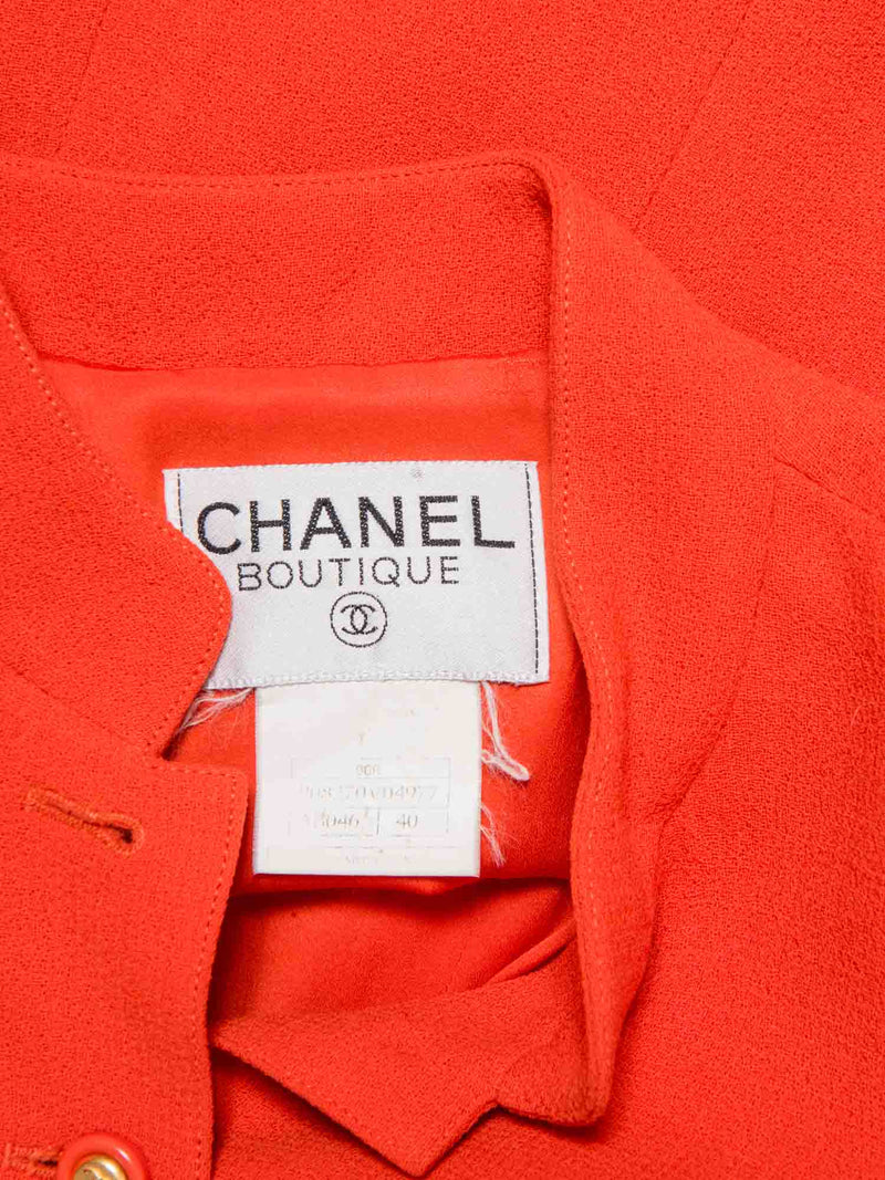 CHANEL CC Logo Tweed Fitted Rider Jacket Red-designer resale