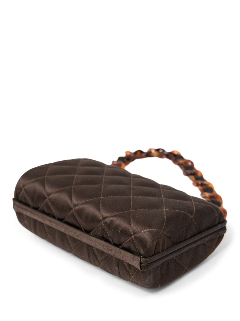 Chanel Vintage Handbag in Brown Quilted Suede
