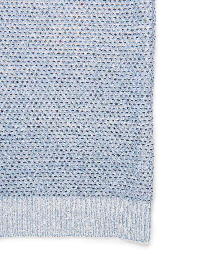 CHANEL Cashmere Knit Camellia Sleeveless Sweater Blue White-designer resale