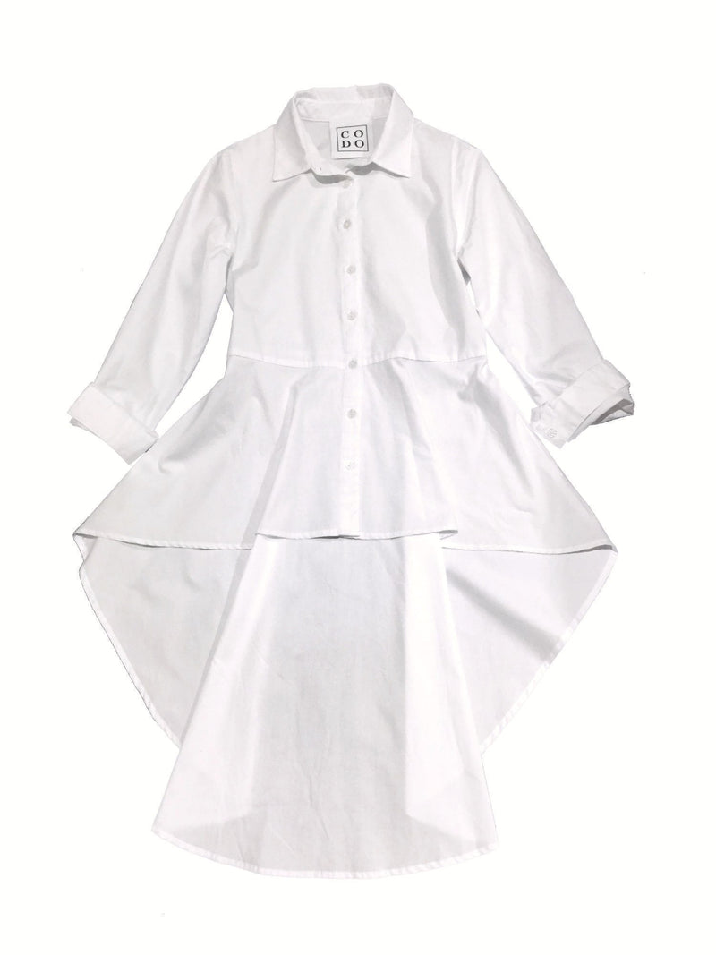 CODO Cotton High Low Shirt White-designer resale