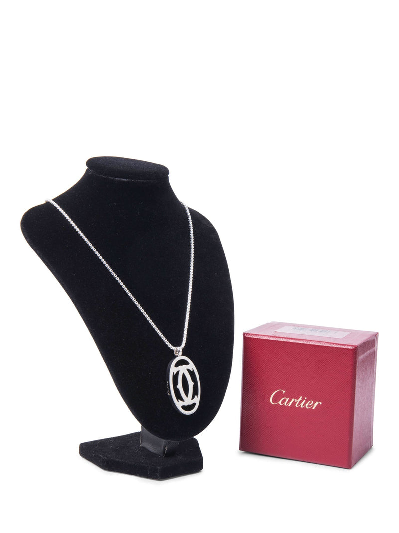 Cartier Logo Pendant Necklace Silver Palladium-designer resale