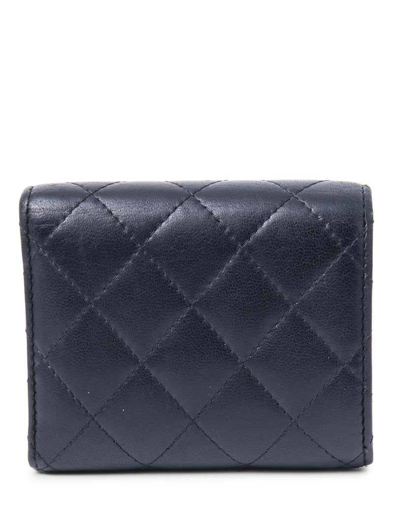 Chanel CC Logo Quilted Compact Wallet Black-designer resale