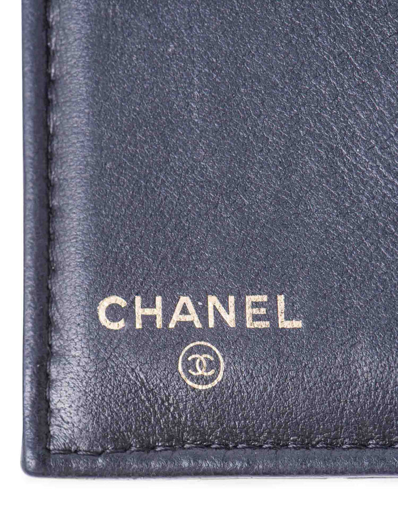 Chanel CC Logo Quilted Compact Wallet Black-designer resale