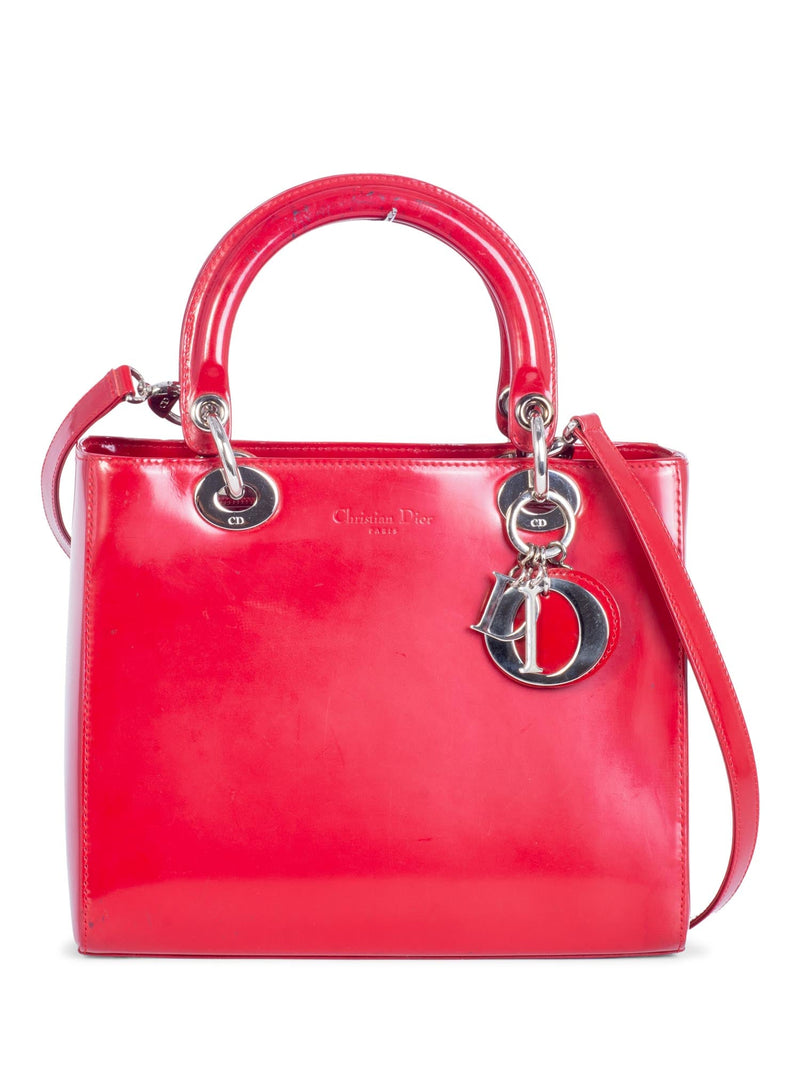 Christian Dior Leather Medium Lady Bag Red-designer resale