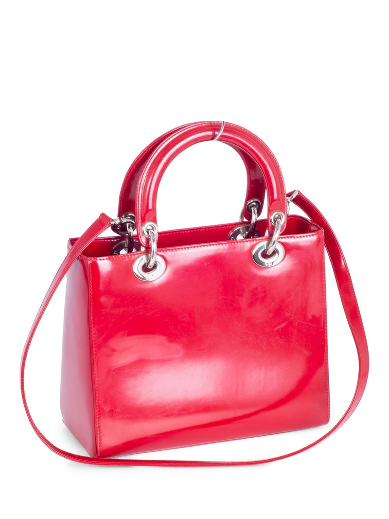 Christian Dior Leather Medium Lady Bag Red-designer resale