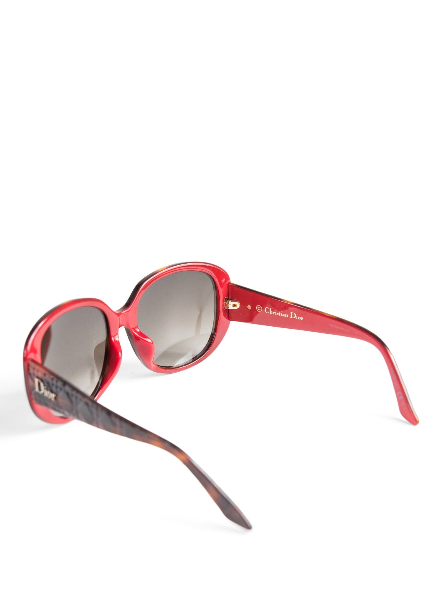 Christian Dior Logo Cannage Sunglasses Brown Red