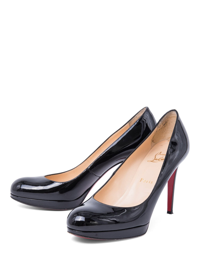 Christian Louboutin Patent Leather Platform Heels Black-designer resale