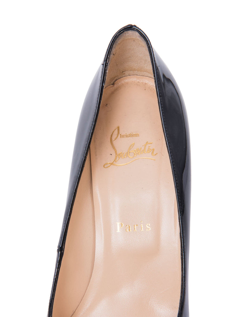 Christian Louboutin Patent Leather Platform Heels Black-designer resale