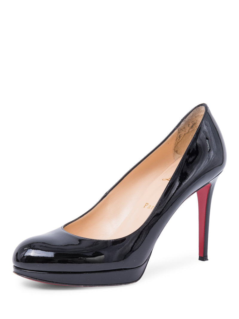 Christian Louboutin Patent Leather Platform Heels Black-designer resale