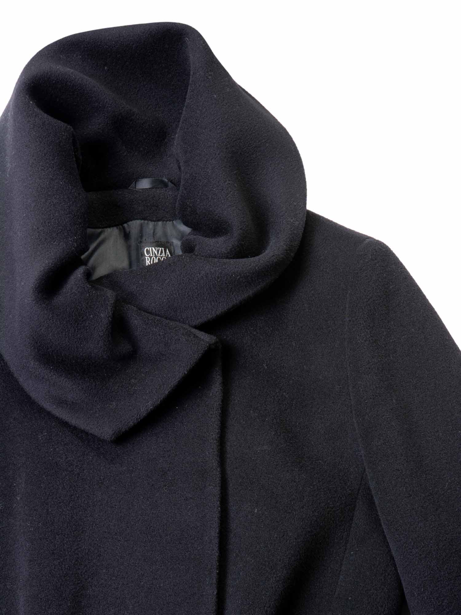 Cinzia Rocca Wool Collared Coat Black