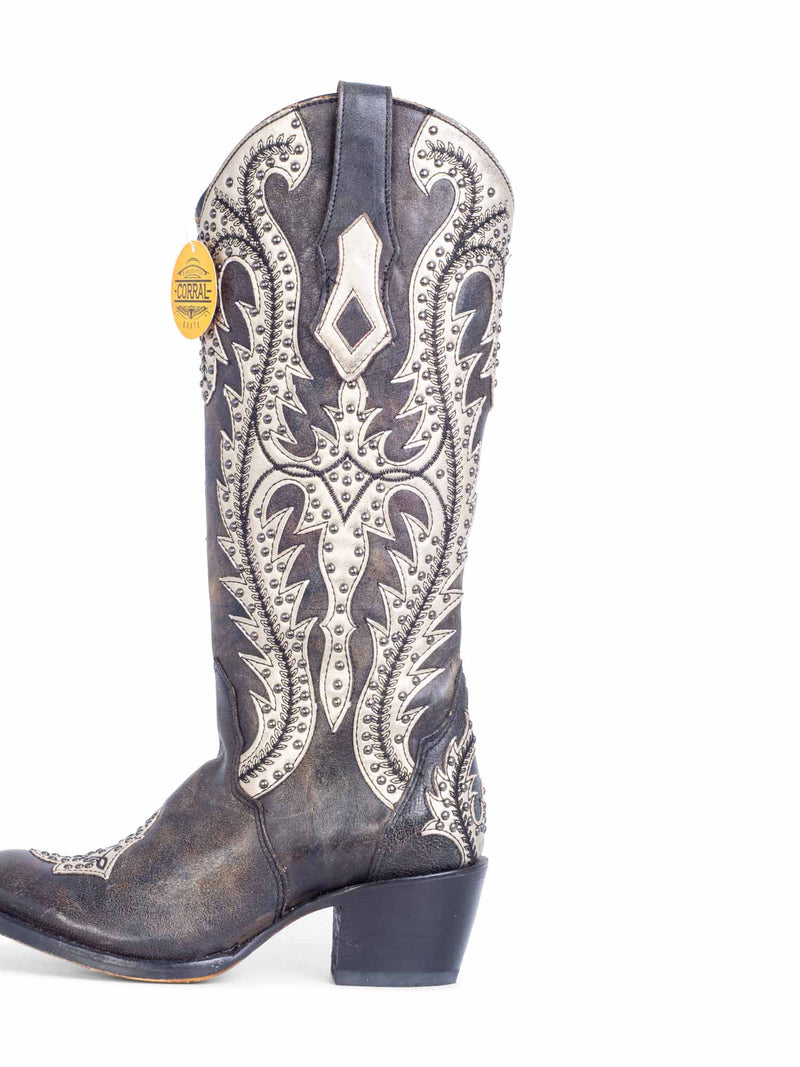 Corral Handcrafted Studded Western Cowboy Boots Black Gold-designer resale