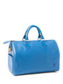 Louis Vuitton Logo Epi Leather Speedy 35 Bag Royal Blue